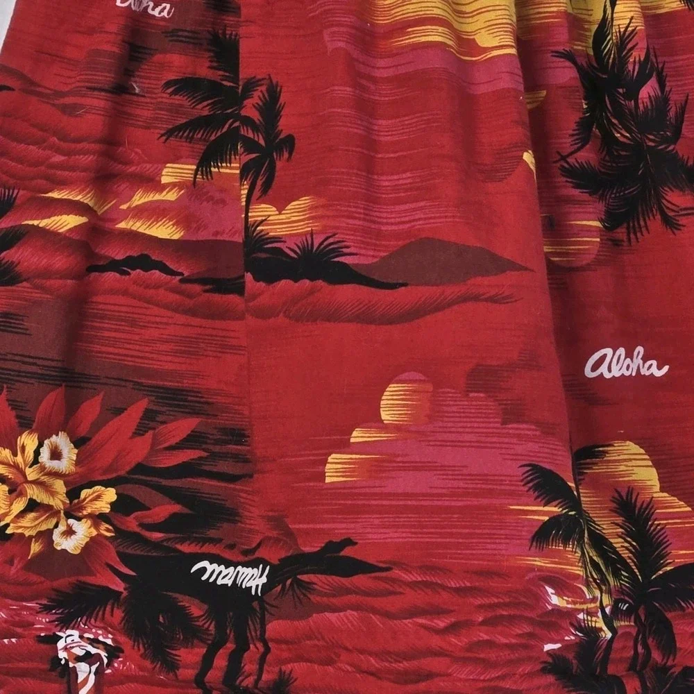 Royal Hawaiian Creations Red Sunset Dress Toddler Girls‎ Size XL 3-4 Cotton USA